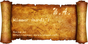Wimmer Aurél névjegykártya